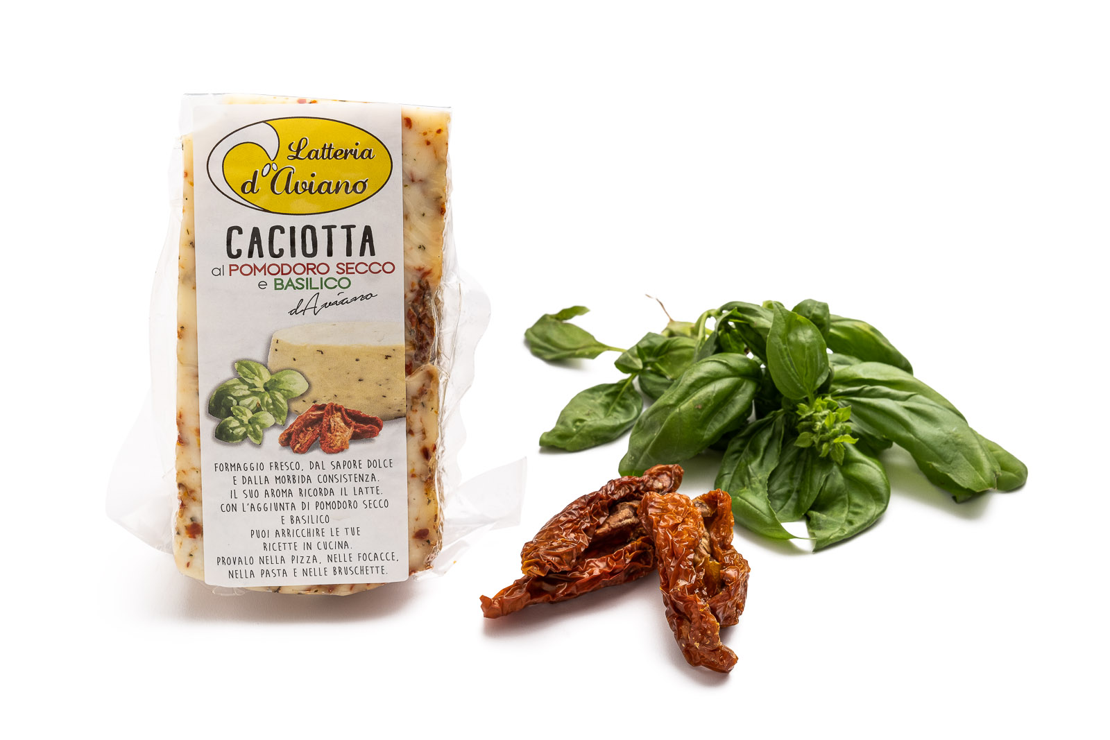 Caciotta d'Aviano pomodoro e basilico - Del Ben formaggi - 300g